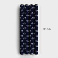 Navy Blue St Nick Holiday Gift Wrap, Vintage Santa Claus Christmas Wrapping Paper, Retro Santa Wrapping Paper Roll, Xmas Present Wrap