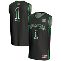 #1 Marshall Thundering Herd Lightweight Basketball Jersey - Black