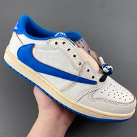 Low Top Sneakers, Blue White Colorway, Reverse Hook Design, Lace Up Design, Casual Gift for Sneaker Fans