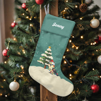 Santa Hat Bird Christmas Stocking, Personalized Cockatiel Christmas Stocking, Custom Pet Holiday Stocking, Cockatiel Lover Xmas Decor Present