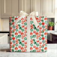Red and Green Dot Gift Wrap, Watercolor Polka Dot Wrapping Paper, Holiday Dot Wrapping Paper, Festive Christmas Gift Wrap Roll