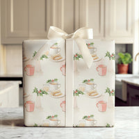 Mexican Holiday Gift Wrap, Watercolor Tamales Wrapping Paper, Hot Chocolate Tamale Wrapping Paper, Traditional Christmas Wrapping Paper Roll