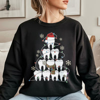 Tooth Tree Holiday Sweatshirt, Dentist Christmas Sweatshirt, Humorous Dental Hygienist Sweatshirt, Dental Assistant Crewneck, Xmas Present