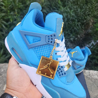 Mid Top Sneakers, Blue White Colorway, Lace Up Design, Casual Gift for Sneaker Fans