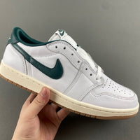 Low Top Sneakers, White Green Colorway, Lace Up Design, Casual Gift for Sneaker Fans