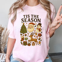 Tis the Season Holiday T-Shirt, Retro Santa Snowman Christmas Shirt, Vintage Winter Graphic Tee, Adorable Christmas Tee, Present for Women and Men