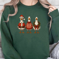 Humorous Holiday Goose Crewneck, Christmas Goose Sweatshirt, Retro Farm Animal Winter Sweater, Festive Xmas Goose Graphic Pullover Sweatshirt