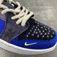 Low Top Sneakers, Royal Blue Black Purple Colorway, Lace Up Design, Casual Gift for Sneaker Fans
