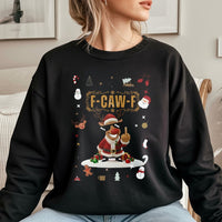 Humorous Christmas Crewneck, Middle Finger Reindeer Sweatshirt, Rude Santa Graphic Pullover, Sarcastic Holiday Sweatshirt, Adult Xmas Sweater