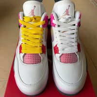 Mid Top Sneakers, White Pink Colorway, Lace Up Design, Casual Gift for Sneaker Fans