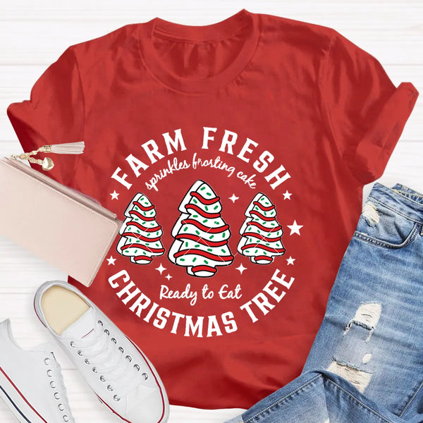 Festive Holiday Teacher Shirt, Farm Fresh Christmas Tree Teacher T-Shirt, Christmas Tree Graphic Tee, Adorable Winter Educato