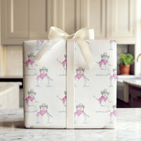 Western Holiday Gift Wrap, Cowboy Snowman Wrapping Paper, Watercolor Pink Bandana Snowman Wrapping Paper, Rustic Country Christmas Wrap