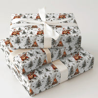 Rustic Musician Holiday Gift Wrap, Campfire Santa Guitar Wrapping Paper, Winter Forest Wrapping Paper, Camper Christmas Wrapping Paper