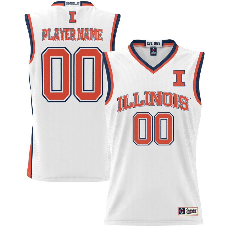 Illinois Fighting Illini Lightweight NIL Pick-A-Player Basketball Jersey - White