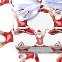 Fit Santa Christmas Wrapping Paper, Muscular Yoga Santa Wrapping Paper, Humorous Holiday Gift Wrap, Yogi Fitness Lover Gift Wrapping Paper Roll
