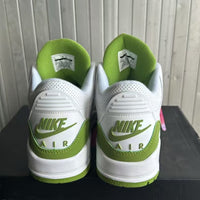 Mid Top Sneakers, White Green Colorway, Lace Up Design, Casual Gift for Sneaker Fans