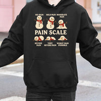 Humorous Medical Christmas Hoodie, Snowman Pain Scale Hoodie, Melting Snowman Nurse Doctor Sweatshirt, Winter Healthcare Worker Hooded Pullover