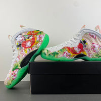 Low Top Sneakers, White Green Colorway, Lace Up Design, Casual Gift for Sneaker Fans