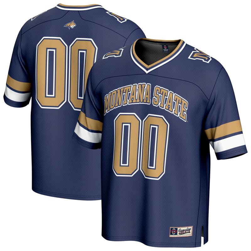 #00 Montana State Bobcats Collegiate Football Fashion Jersey - Navy