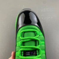 Low Top Sneakers, Black Green Colorway, Patent Leather Footwear, Lace Up Design, Casual Gift for Sneaker Fans