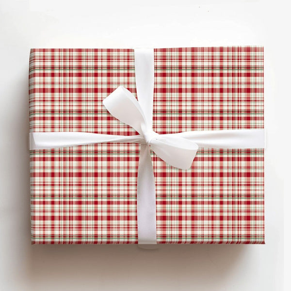 Tartan Plaid Gift Wrap, Red and Green Plaid Christmas Wrapping Paper, Traditional Holiday Wrapping Paper, Festive Winter Pres
