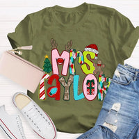 Personalized Christmas T-Shirt, Custom Christmas Tree Shirt, Holiday Tree Graphic Tee, Matching Family Christmas Shirt, Xmas Holiday Present