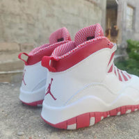 High Top Sneakers, White Red Colorway, Lace Up Design, Casual Gift for Sneaker Fans