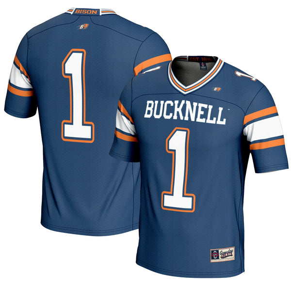 #1 Bucknell Bison Endzone Football Jersey - Blue