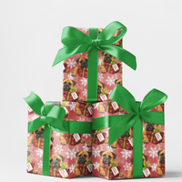 Adorable Puppy Holiday Gift Wrap Roll, Bullmastiff Christmas Wrapping Paper, Winter Dog Breed Wrapping Paper, Pet Lover Xmas Gift Wrap