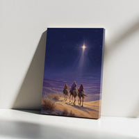 Star of Bethlehem Nativity Scene Art, Three Wise Men Canvas Print, Christian Christmas Decor, Religious Digital Download Canvas