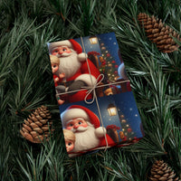 Adorable Holiday Gift Wrap, Santa Claus and Child Christmas Wrapping Paper, Festive Kids Xmas Present Paper, Vintage Santa Claus Gift Wrap Roll