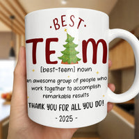 Holiday Office Staff Appreciation Mug, Best Team Christmas Ceramic Mug, Festive Employee Thank You Coffee Cup, Coworker Xmas Present