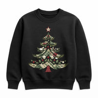 Comfy Holiday Graphic Crewneck, Plaid Christmas Tree Sweatshirt, Rustic Plaid Tree Sweater, Adorable Winter Xmas Pullover, Festive Present