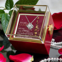 CZ Crystal Knot Pendant, Soulmate Love Knot Necklace, Message Card Gift Box Jewelry, Romantic Christmas Present, Anniversary Jewelry for Her