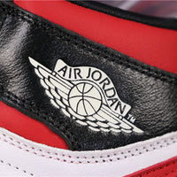 Retro High Top Sneakers, Black Red Colorway, Lace Up Design, Casual Gift for Sneaker Fans