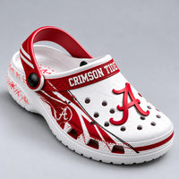 ALA Script Crimson - White and Red Statement Clogs
