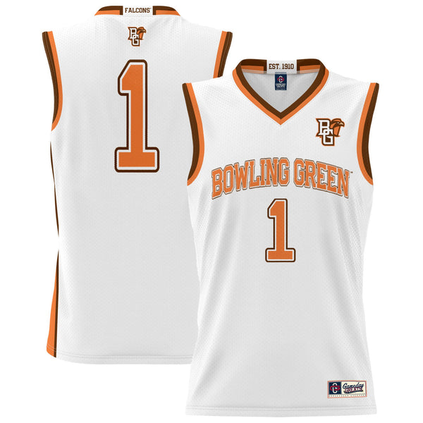 #1 Bowling Green St. Falcons Lightweight Basketball Jersey - White