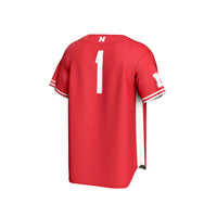 #1 Nebraska Huskers Lightweight Baseball Jersey - Scarlet