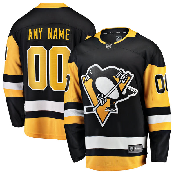 Pittsburgh Penguins Black Home Breakaway Custom Jersey