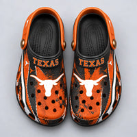 TEX Splatter Pride - Longhorn Clogs With Burnt-Orange Attitude