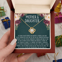 Mom Love Knot Pendant, Mother Daughter Love Knot Necklace, 18k Gold Love Knot Jewelry, Meaningful Birthday Christmas Present for Mom