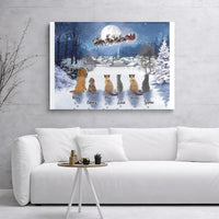 Custom Dog and Cat Portrait Canvas Print, Personalized Pet Christmas Canvas Art, Holiday Pet Wall Art, Winter Decor, Pet Lover Present
