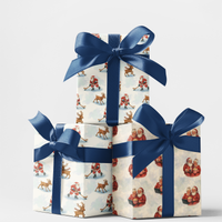 Santa Playing Hockey Gift Wrap, Hockey Santa Christmas Wrapping Paper, Winter Sports Holiday Present Paper, Hockey Fan Gift Wrapping Roll