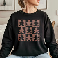 Retro Christmas Cookie Sweatshirt, Checkered Gingerbread Man Sweatshirt, Adorable Holiday Crewneck, Vintage Winter Pullover Sweatshirt