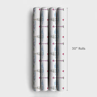 Eiffel Tower Watercolor Gift Wrap, Christmas in Paris Wrapping Paper, French Holiday Present Wrap, Festive Winter Cityscape Gift Wrap Roll
