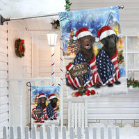 Patriotic American Flag Santa Hat Dog Flag, Labrador Christmas Garden Flag, Double-Sided Lab Holiday Yard Flag, Dog Lover Xmas Decor