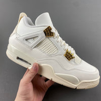 Low Top Sneakers, White Gold Colorway, Metallic Finish, Lace Up Design, Casual Gift for Sneaker Fans