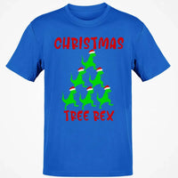 Humorous Dinosaur Holiday Graphic Tee, Christmas Tree Rex Shirt, Adorable Trex Christmas T-Shirt, Festive Dino Lover Shirt, Holiday Season Tee