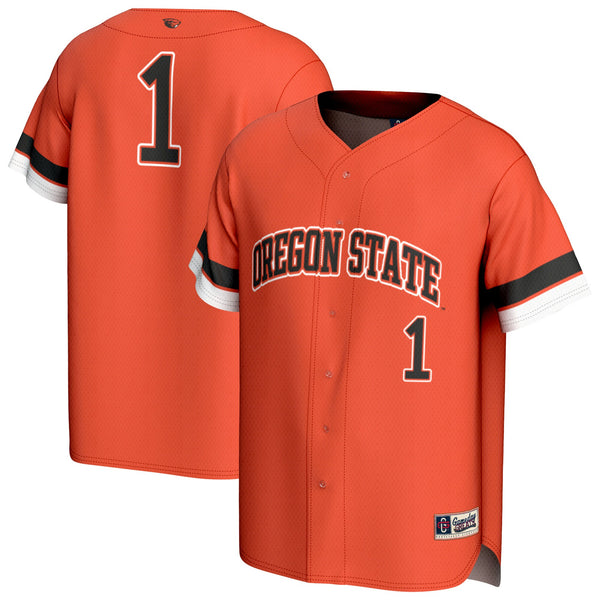 #1 Oregon State Beavers Collegiate Baseball Fashion Jersey - Orange