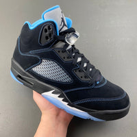 Retro Mid Top Sneakers, Blue Black Colorway, Lace Up Design, Casual Gift for Sneaker Fans